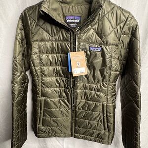 Patagonia Basin Green Radalie Quilted Slim Fit  Jacket
